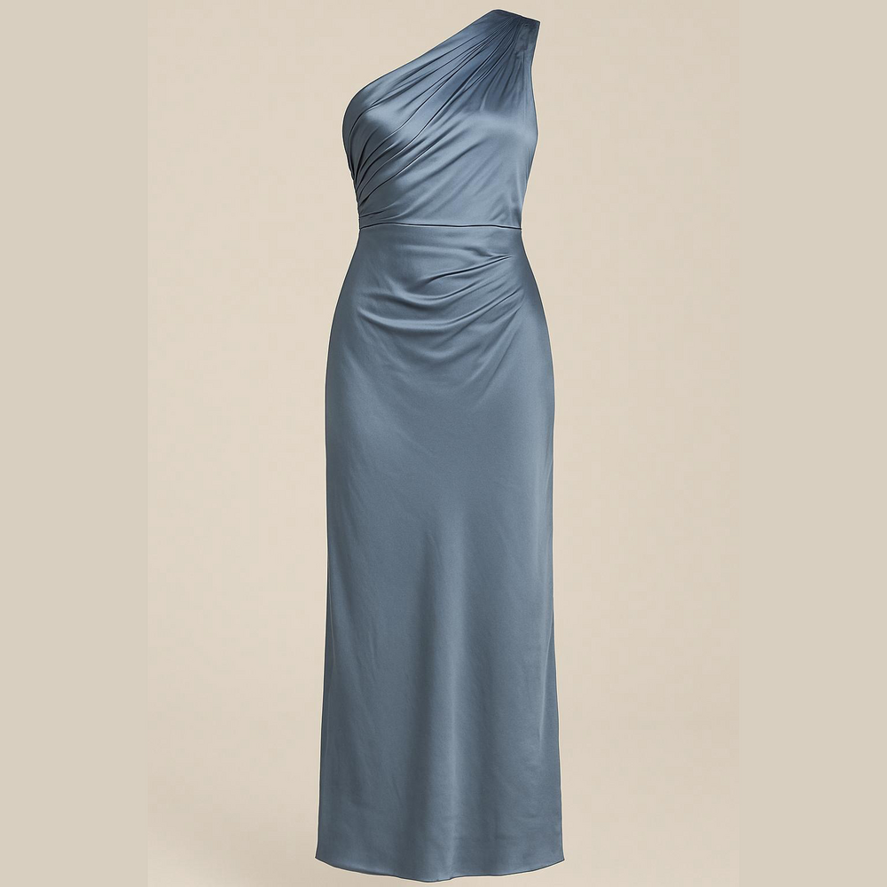NEW SHONA JOY Women’s La Lune Gathered One-Shoulder Maxi Dress Blue Size 2
